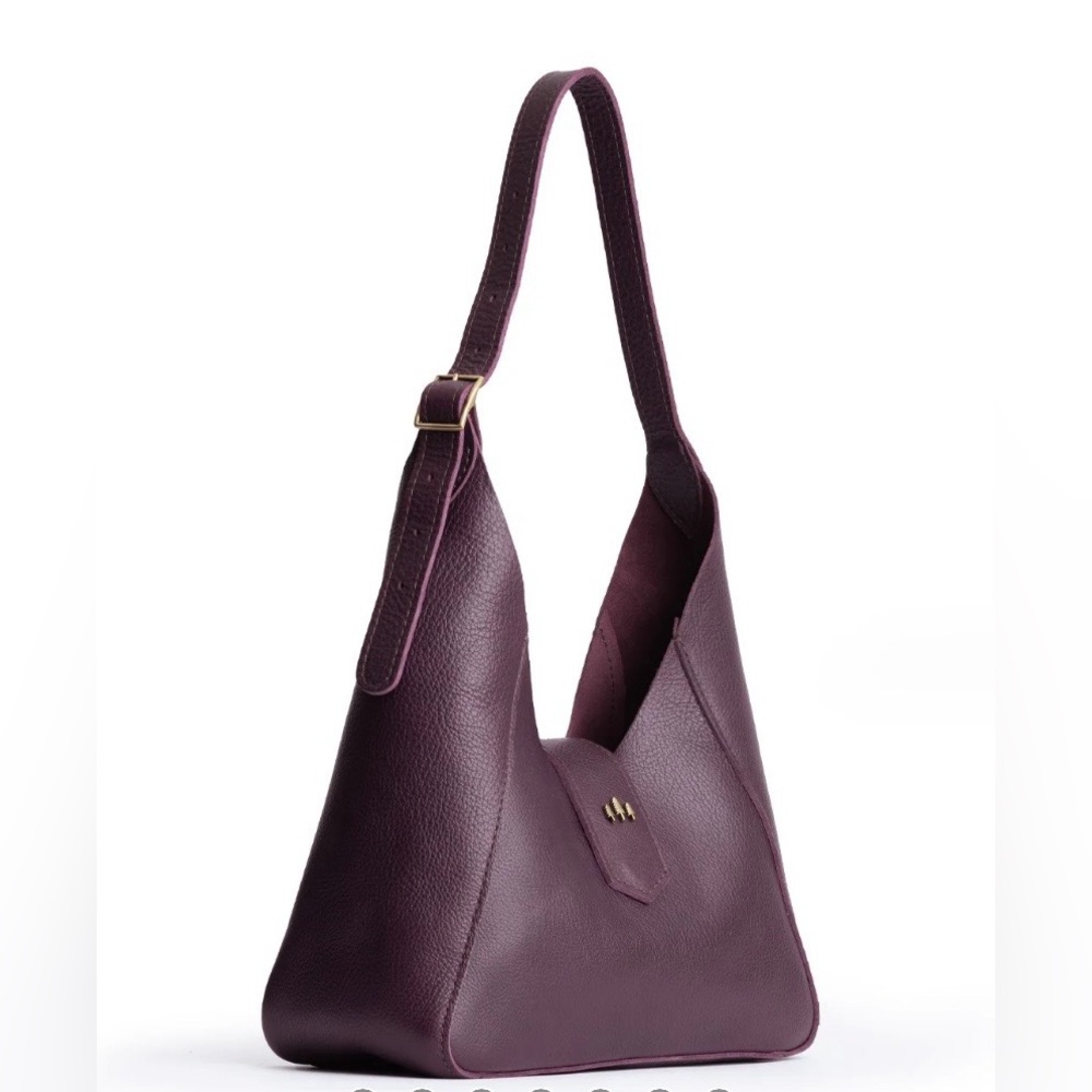 NWT Portland Leather Flora Shoulder Hobo Bag in Plum (NEW WITH TAGS) - Picture 2 of 12